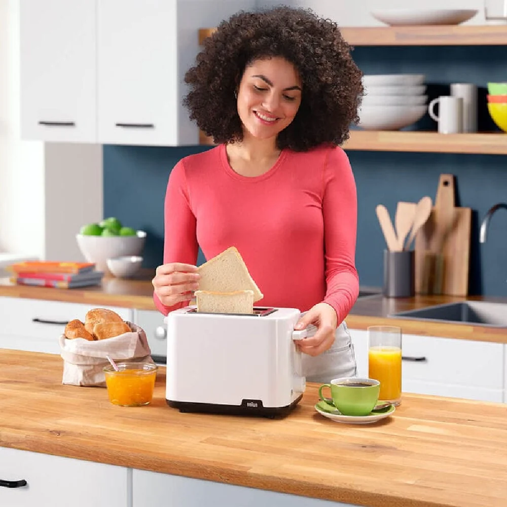 Braun Breakfast - Toaster HT 1010 WH, 2 slots, 8 Browning settings, Bun warmer, 900 Watts, White - Image 4