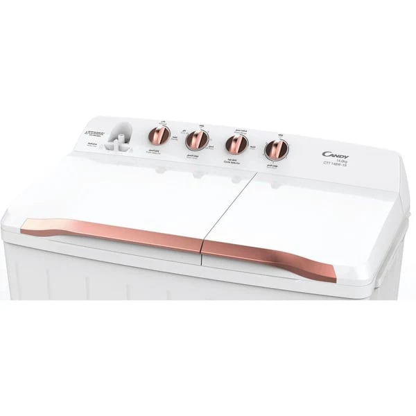 Candy 14kg Wash / 7.5kg Spin Twin Tub, White, CTT 148W-19 - Image 2