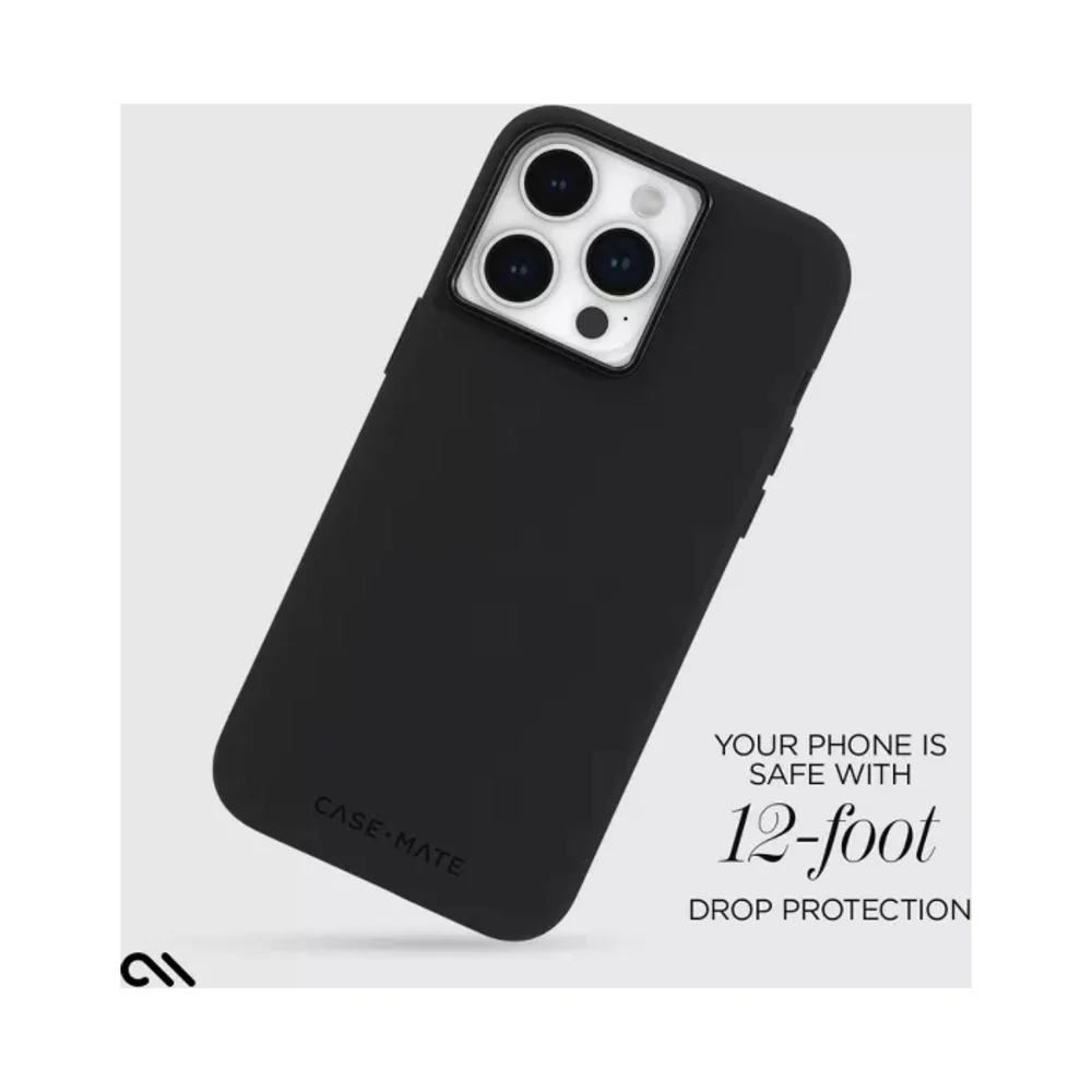 Case-Mate Silicone Protective Case Cover with Magsafe for Apple iPhone 15 Pro Max Black - Image 3