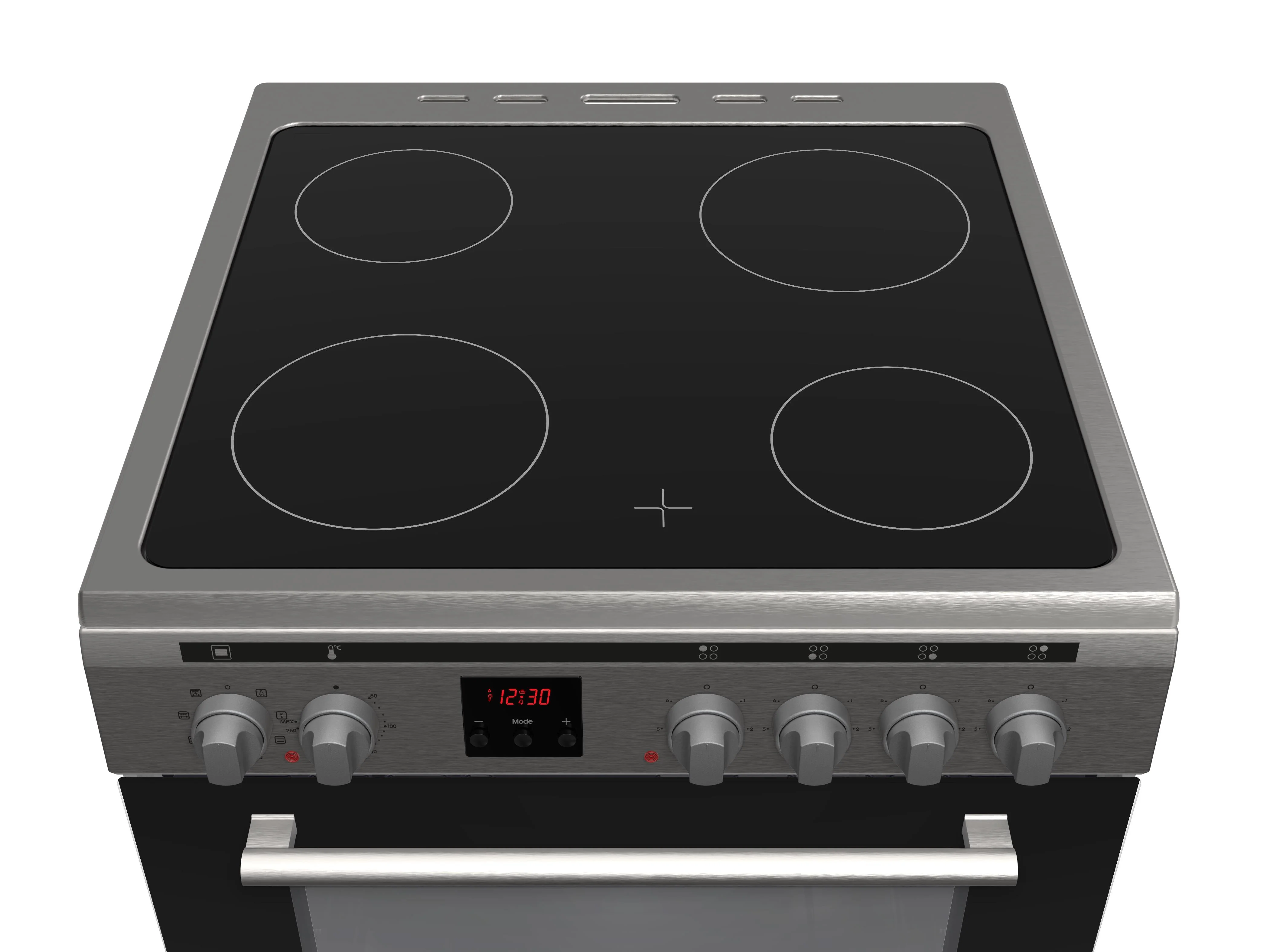 Daewoo Ceramic Electric Cooker 60 Cm, 60x60, Convection Fan 65L Capacity, Made in Turkiye, Schott Ceran Ceramic, Full Safety, Easy-Clean Oven, Electric oven, Stainless steel, DCC-S664HF - Image 3