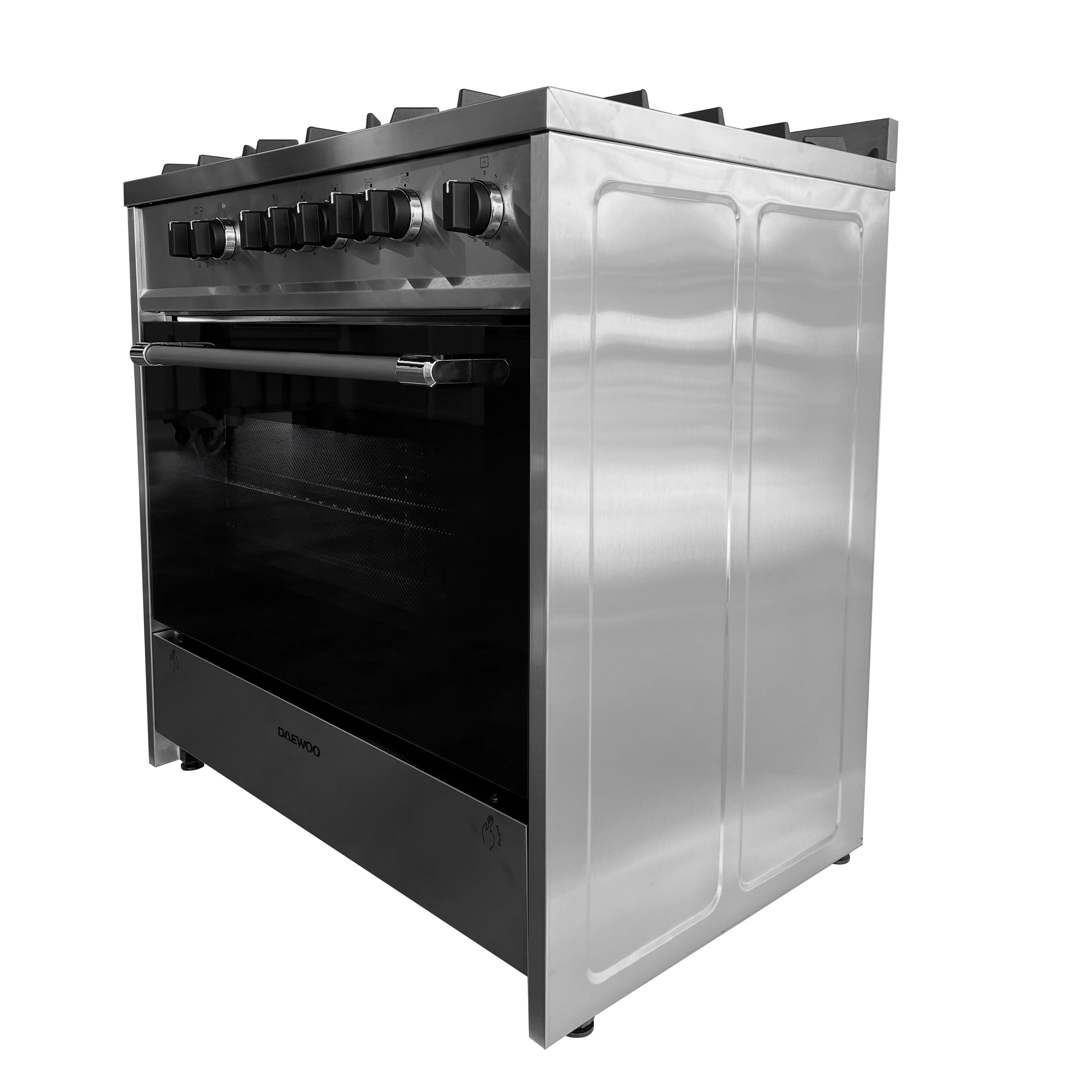Daewoo Multifunction Gas Cooker with Electric Oven 60cm, cast iron, Full safety, double ring burner, Sabaf burners, convection fan, 90 Litre Capacity, Electric oven, Stainless steel, DGE-S965HE - Image 4