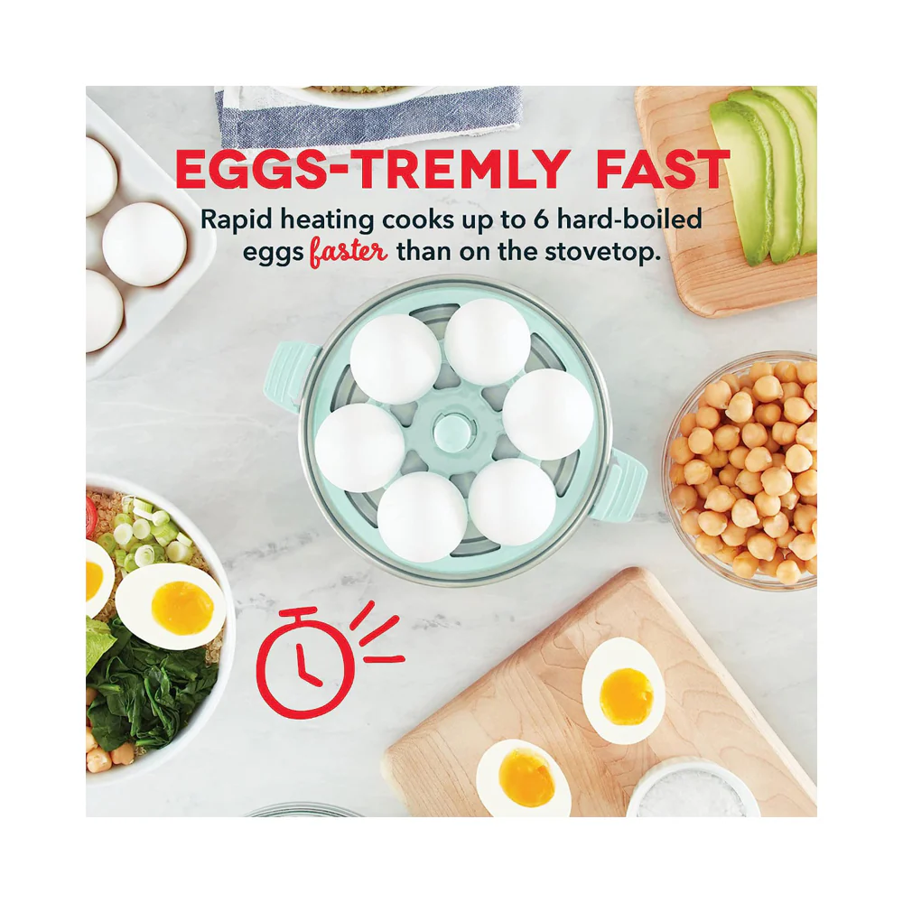 Dash 6 Egg Capacity Electric Egg Cooker Aqua - Image 3
