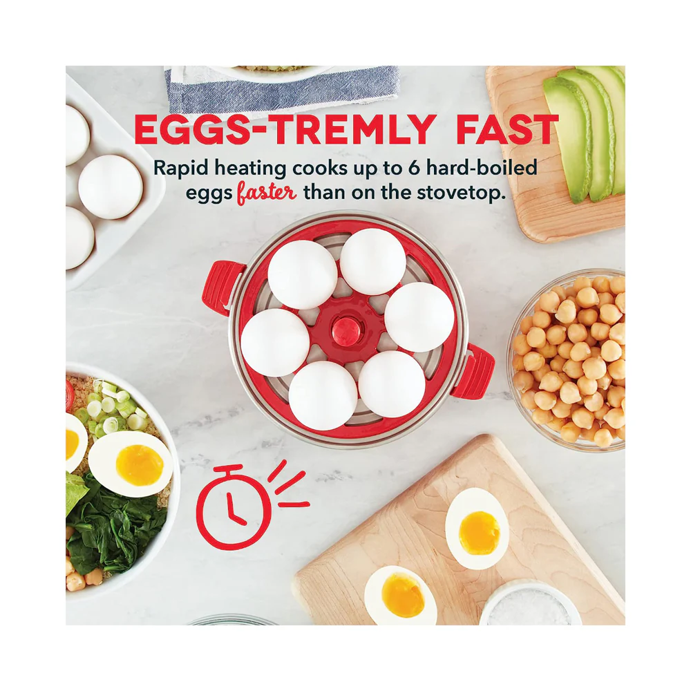 Dash 6 Egg Capacity Electric Egg Cooker Red - Image 3