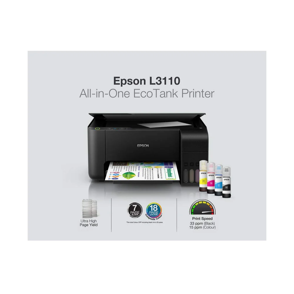 Epson Ecotank L3110 All-In-One Ink Tank Printer Black - Image 6