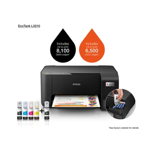 Epson EcoTank L3210 A4 All-In-One Ink Tank Printer Black - Image 6