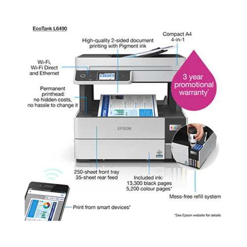 Epson EcoTank L6490 A4 Ink Tank Printer - Image 6