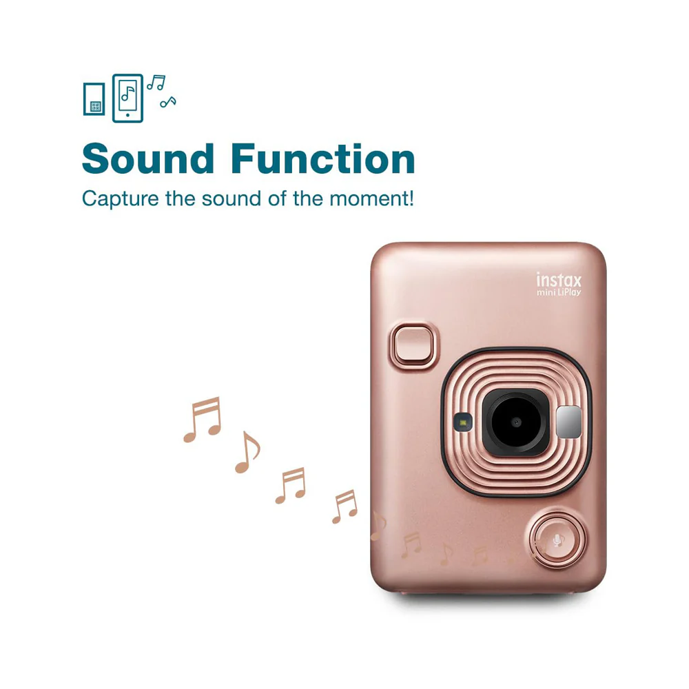 Fujifilm Instax Mini LiPlay Hybrid Instant Camera Blush Gold - Image 3