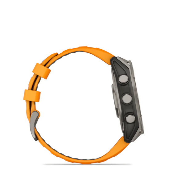GARMIN FENIX 8 - 47 MM, AMOLED, SAPPHIRE TITANIUM WITH SPARK
ORANGE/GRAPHITE SILICONE BAND - Image 3