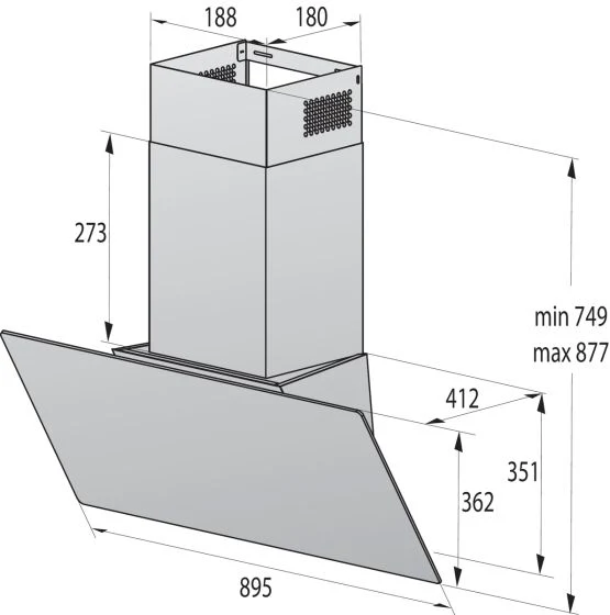 Gorenje Built-In Inclined Chimney Hood, 90 cm, Black, WHI944EB - Image 5