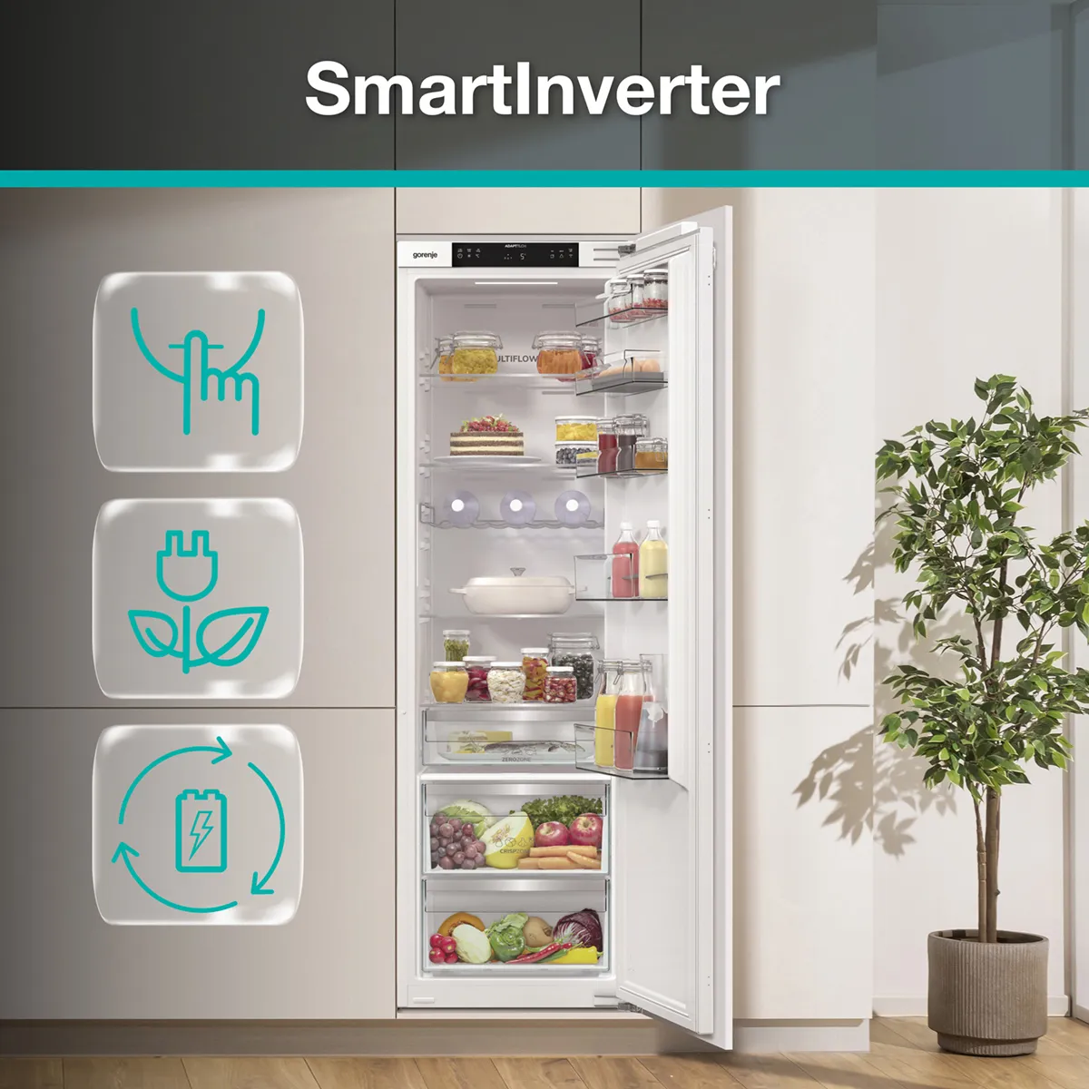 Gorenje Built-in Single Door Refrigerator, 300L, White, RI517E62WF - Image 10