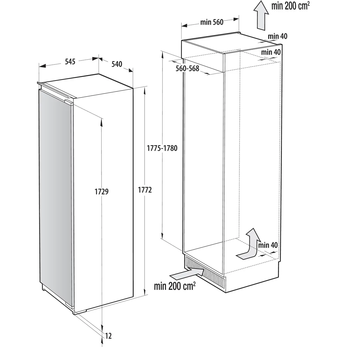 Gorenje Built-in Single Door Refrigerator, 300L, White, RI517E62WF - Image 11