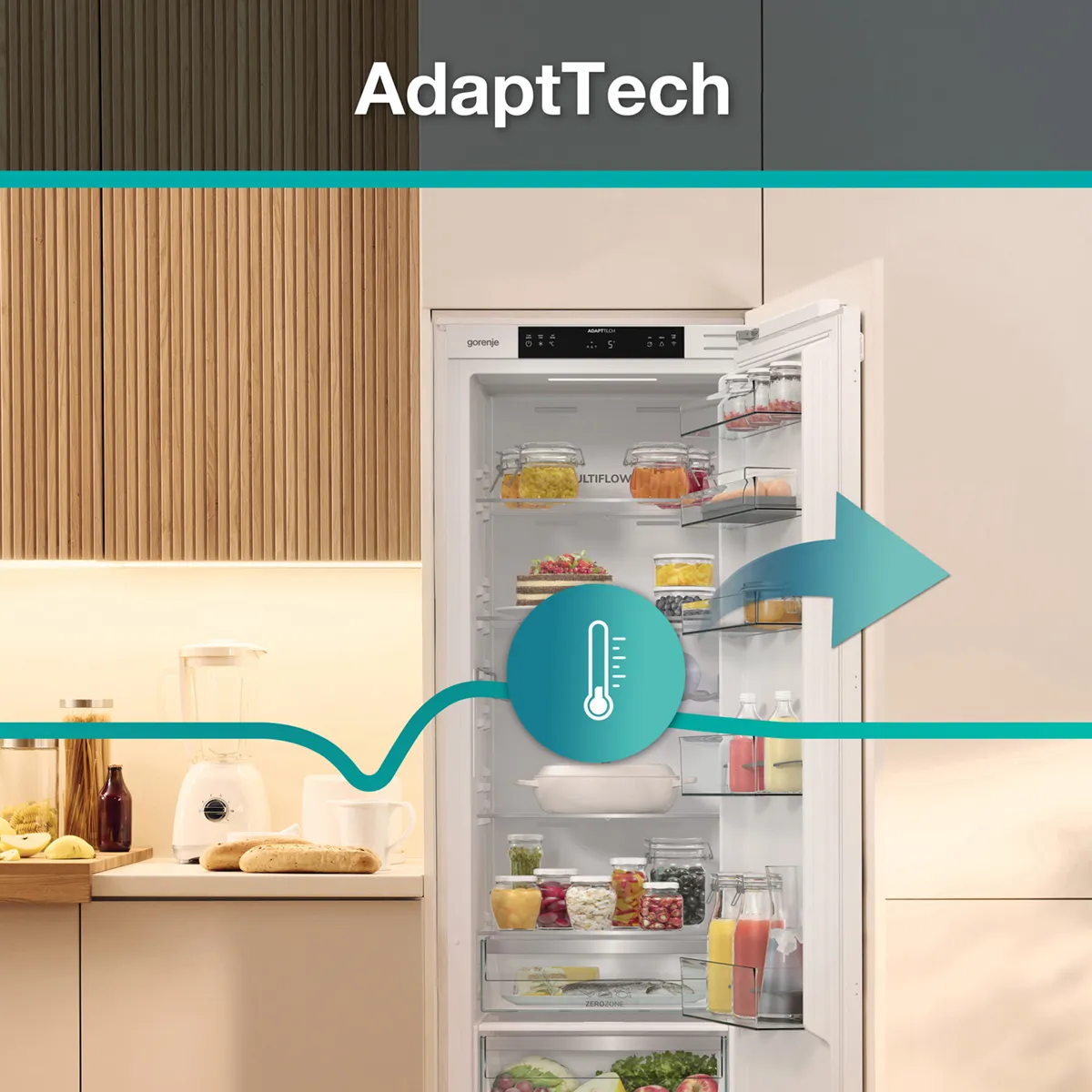 Gorenje Built-in Single Door Refrigerator, 300L, White, RI517E62WF - Image 8