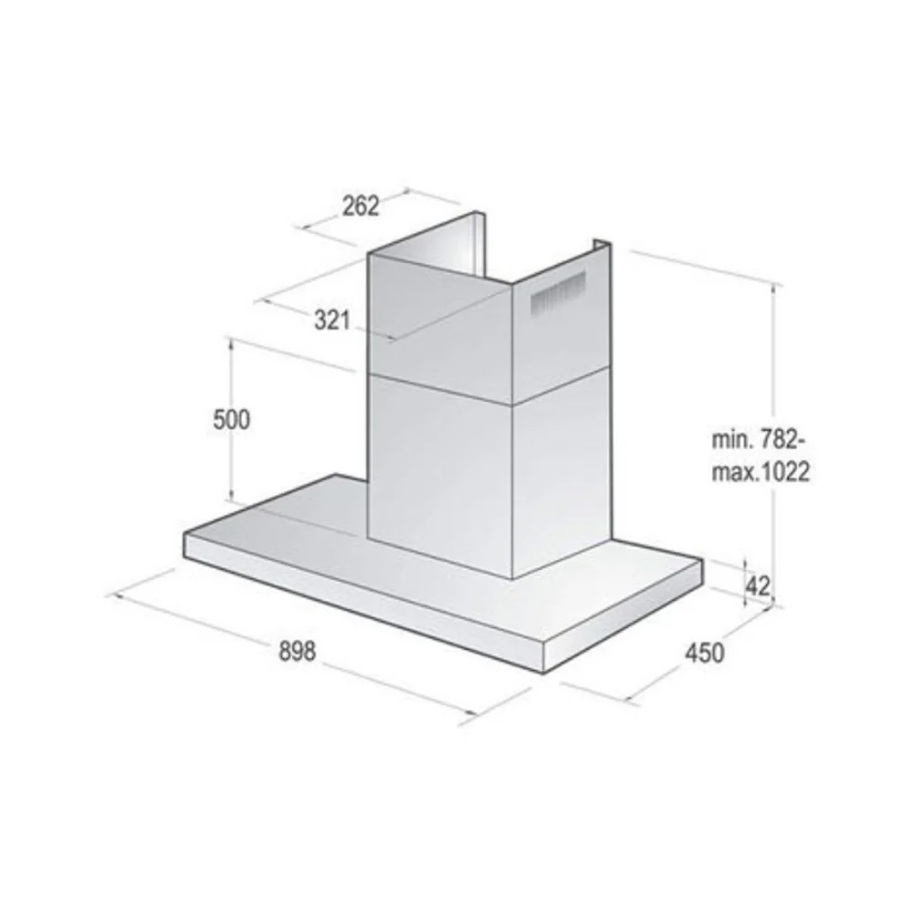 Gorenje Wall Mounted Cooker Hood 206W Silver WHT923E5XUK - Image 4