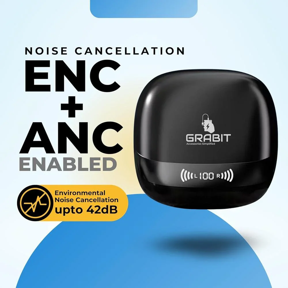 GRABIT G- BT HPHONE BT 5.4 ENC + ANC BLK - Image 3