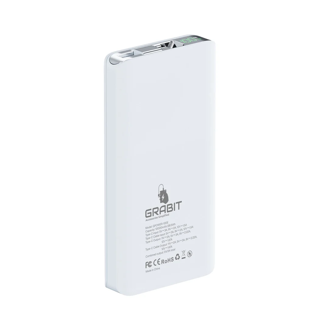 GRABIT GPOWER -100E PWR 10KMAH PD  WHT