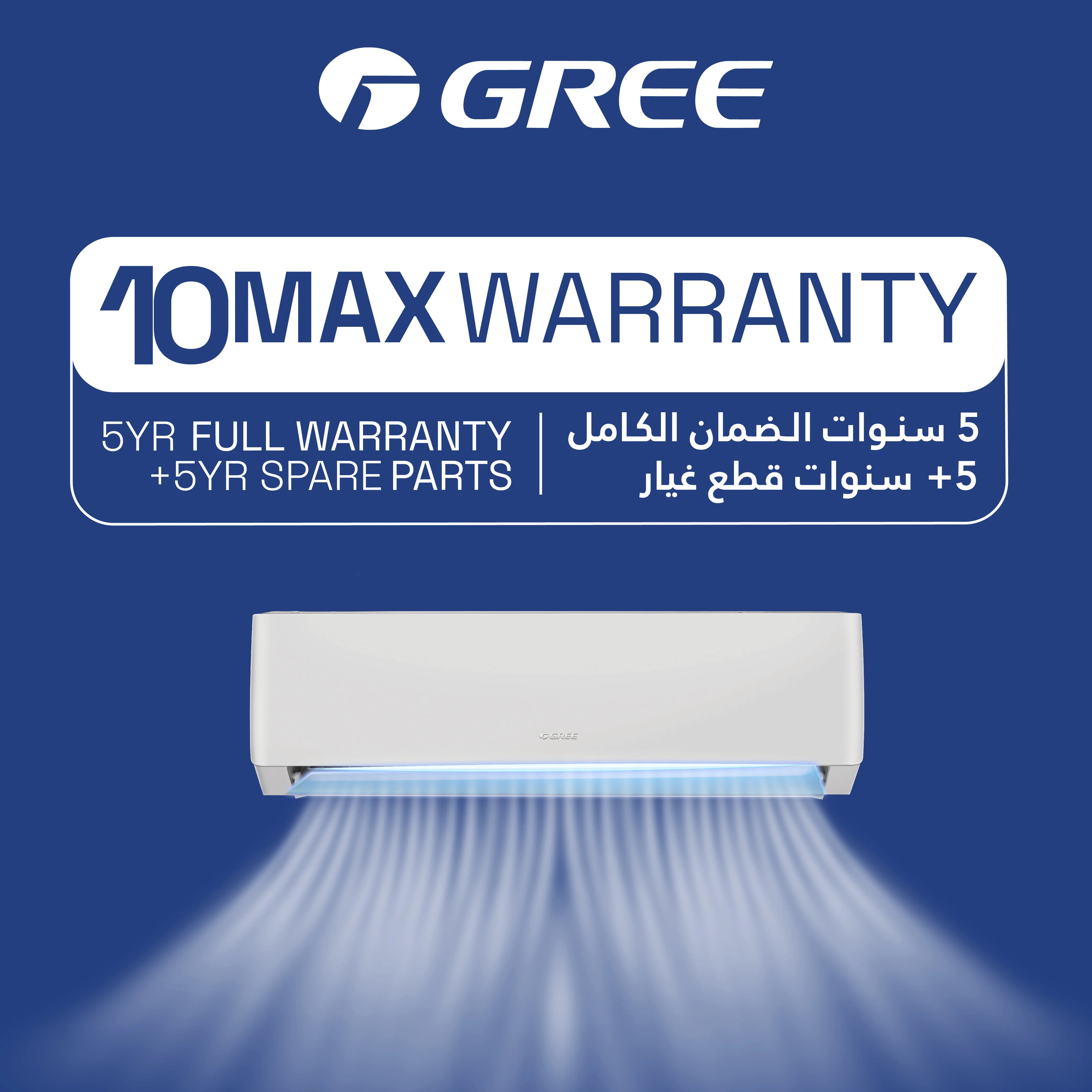 Gree Split AC 2.5 Ton, Inverter Compressor, R410 Gas, Gold Fin Coating, Turbo mode, Remote control, White, I SAVE PLUS-P30H3 - Image 4
