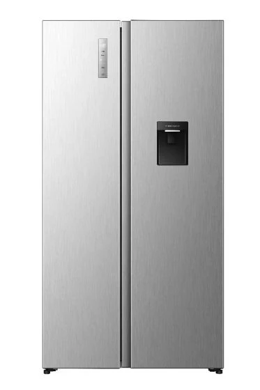 Hisense Side by Side Refrigerator with Water Dispenser, 550 L, Silver inox, RS3P725NMI - Image 2