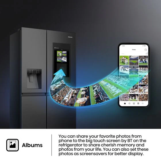 Hisense Side by Side Refrigerator, 614L, Black, RS9P819GTB - Image 3