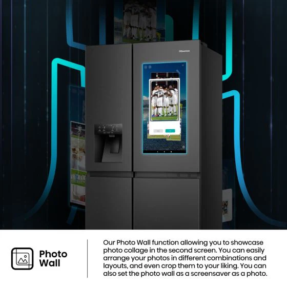 Hisense Side by Side Refrigerator, 614L, Black, RS9P819GTB - Image 4