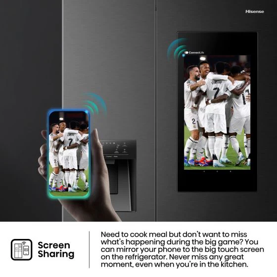 Hisense Side by Side Refrigerator, 614L, Black, RS9P819GTB - Image 5