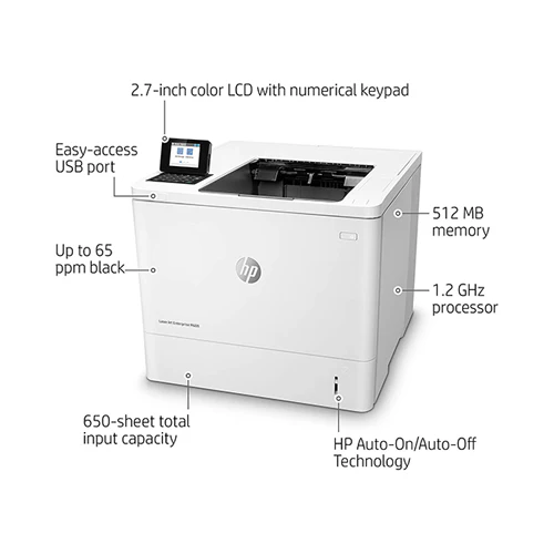 HP LaserJet Enterprise Monochrome Printer White - Image 3