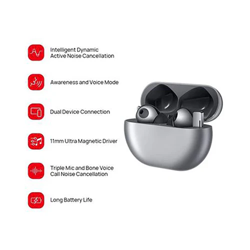 Huawei FreeBuds Pro Bluetooth Earbuds with Charging Case Silver Frost - Image 6