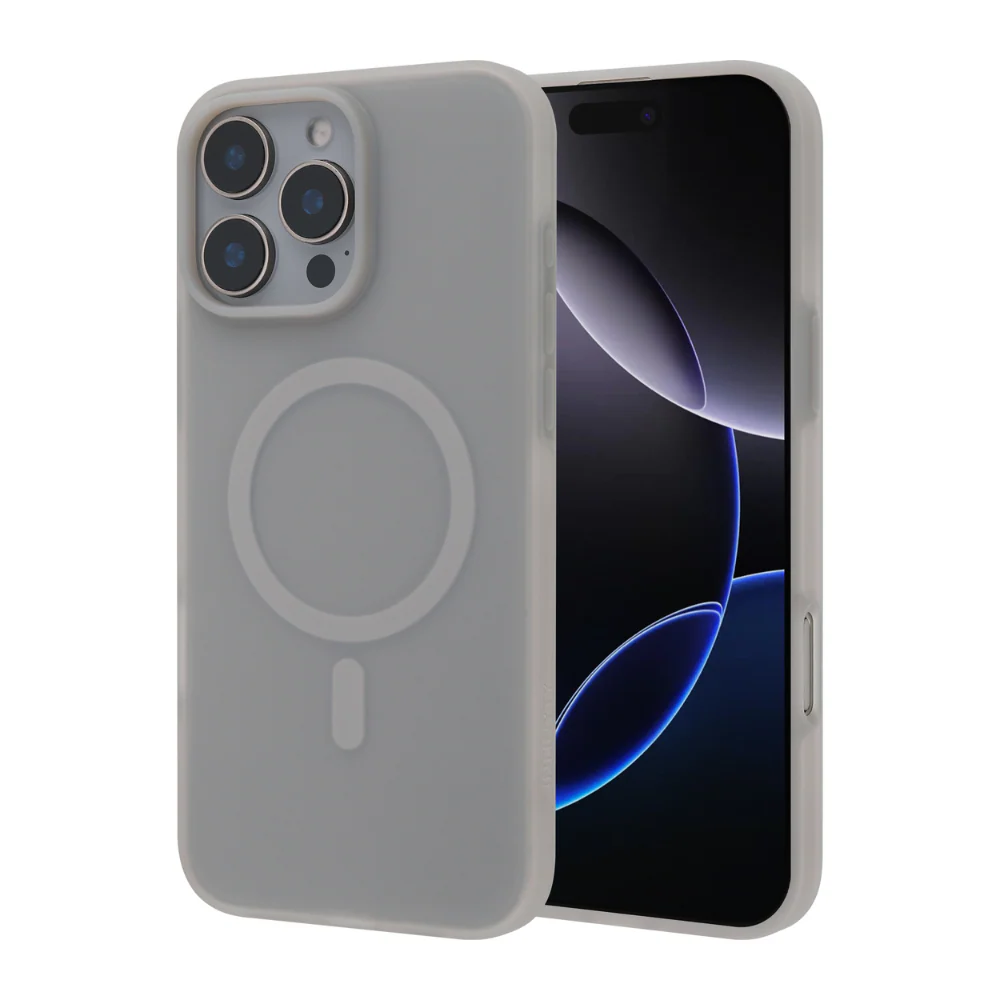 Infinyty Airify Ultra-Thin Semi-Transparent Silicone MagSafe Case iPhone 16 Pro Max, Dark Grey