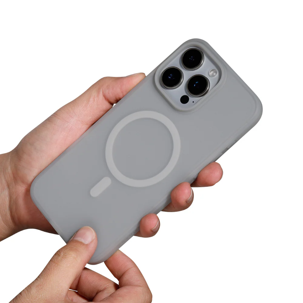 Infinyty Airify Ultra-Thin Semi-Transparent Silicone MagSafe Case iPhone 16 Pro Max, Dark Grey - Image 3