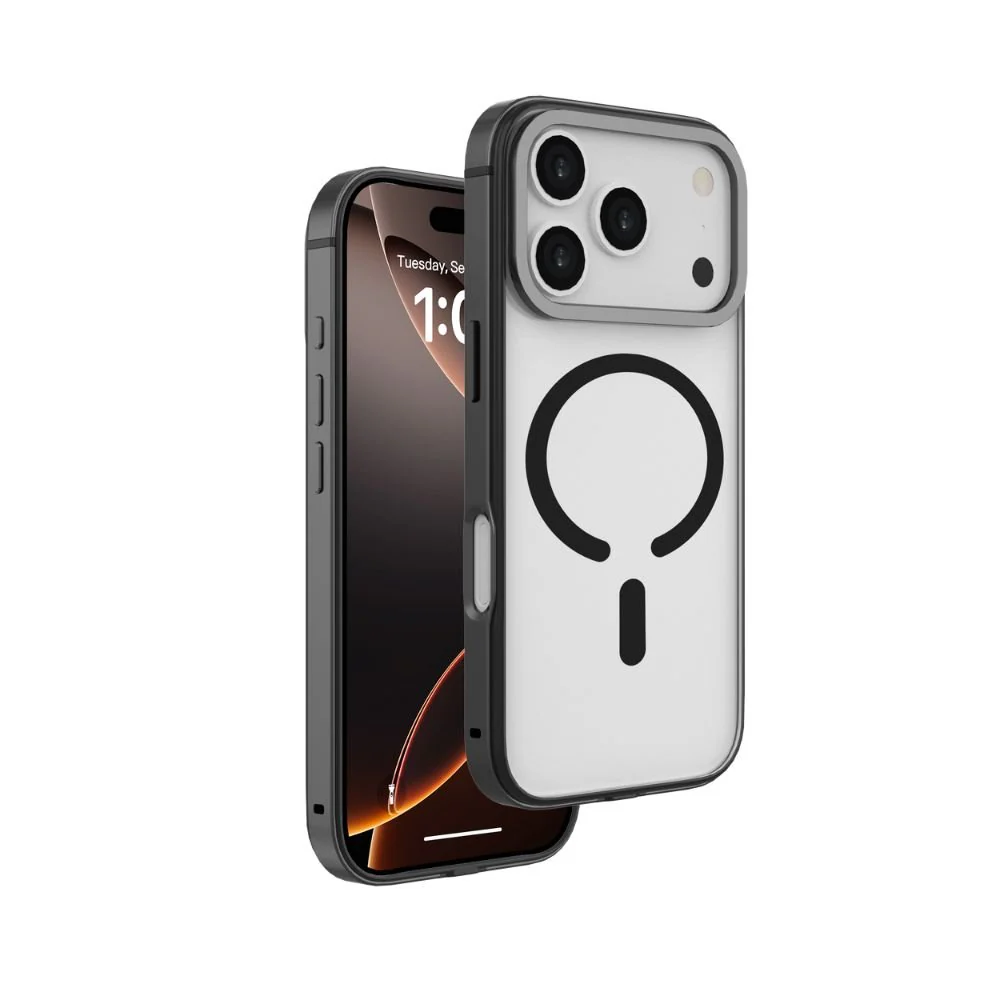 Infinyty Cirra Clear Case with Metallic Accents iPhone 17 Pro Max, Black