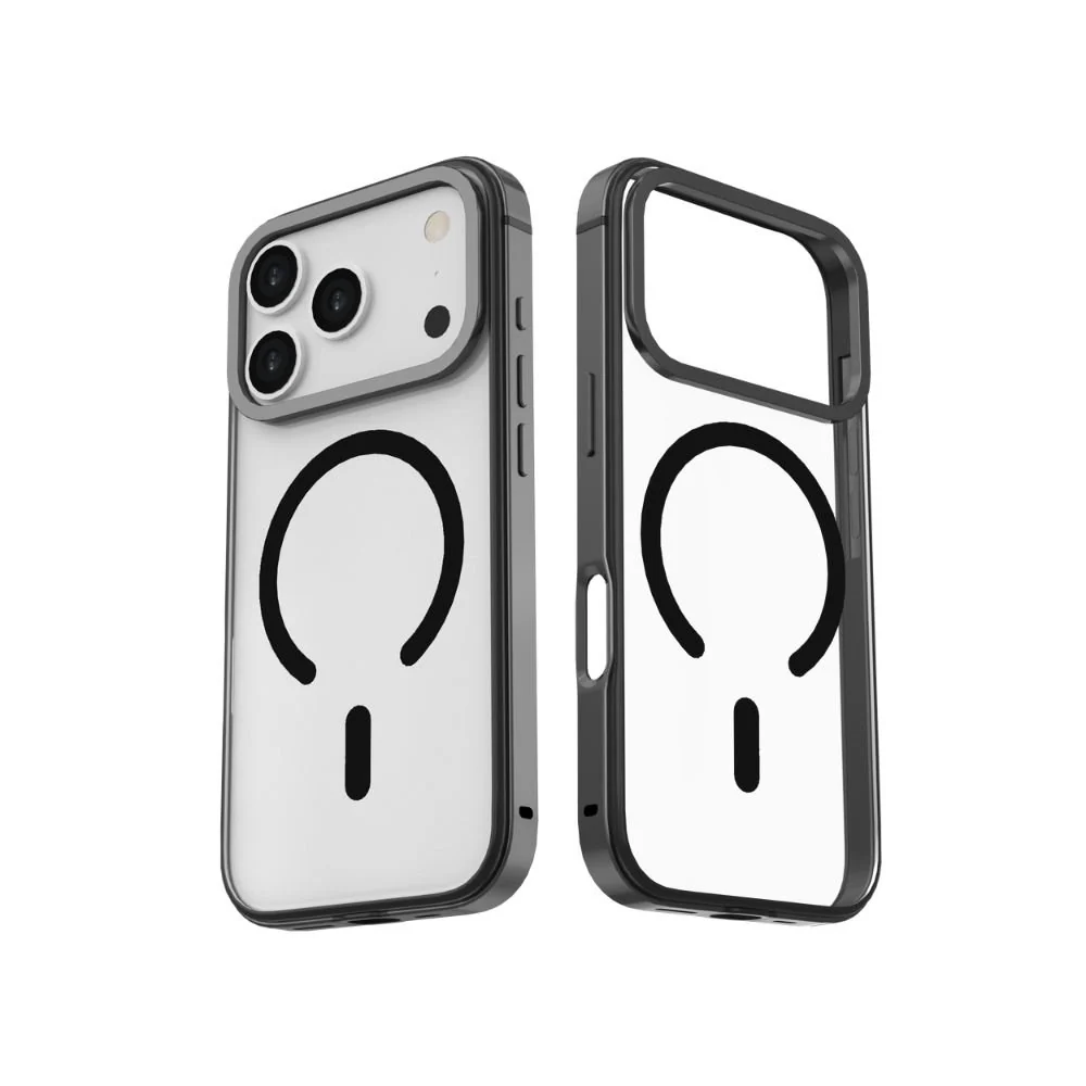 Infinyty Cirra Clear Case with Metallic Accents iPhone 17 Pro Max, Black - Image 3