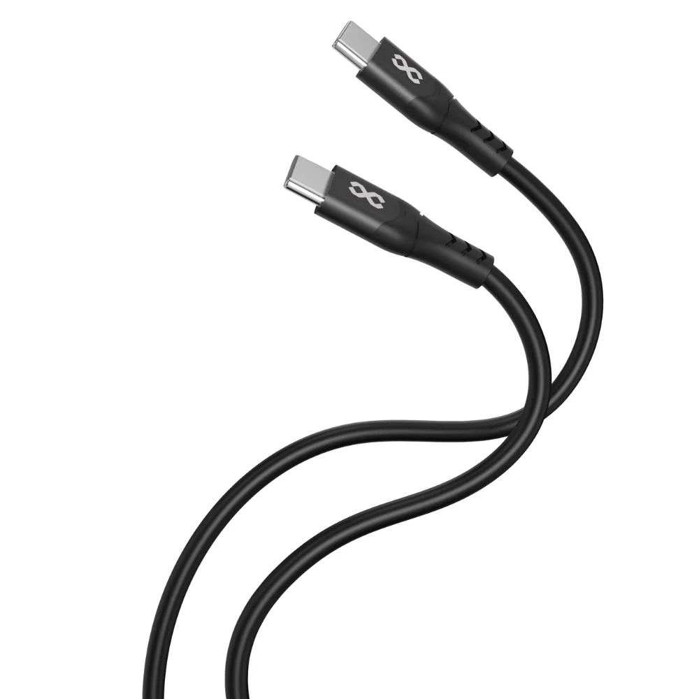 Infinyty DuoFlex-I Silicone USB-C to USB-C Cable, 100W, 1m, Black - Image 9