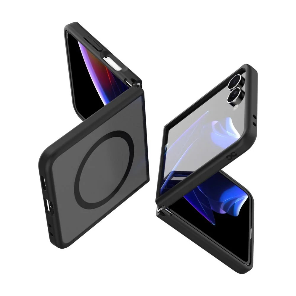 Infinyty Gleam Hybrid Matte Soft Touch MagSafe Case for Samsung Galaxy Z Flip7, Black - Image 3