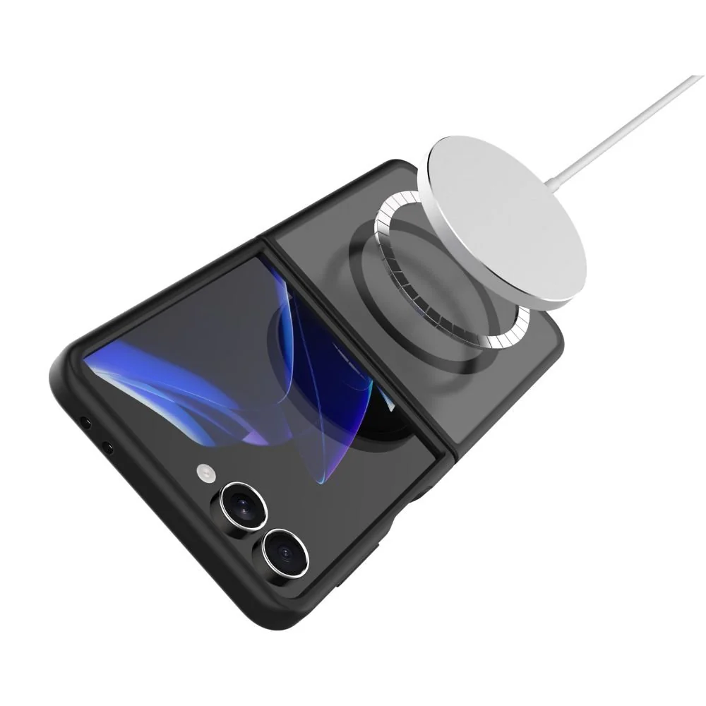 Infinyty Gleam Hybrid Matte Soft Touch MagSafe Case for Samsung Galaxy Z Flip7, Black - Image 4