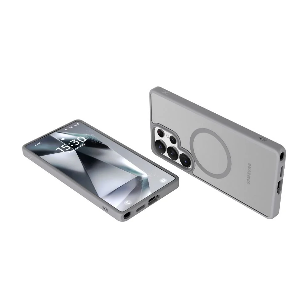 Infinyty Gleam Hybrid Matte Soft Touch MagSafe Case for Samsung Galaxy S25 Ultra, Grey - Image 5