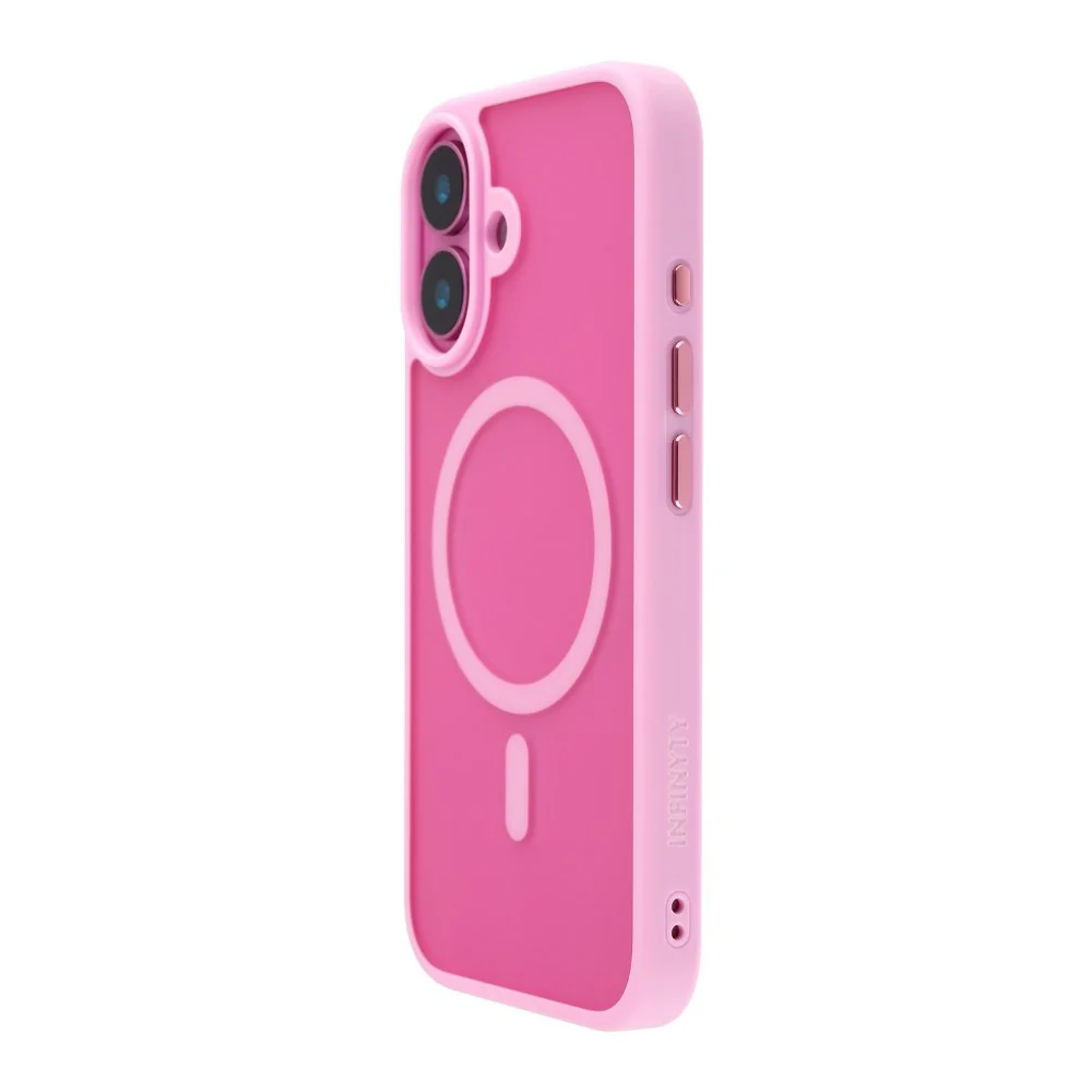 Infinyty Gleam Hybrid Matte Soft Touch MagSafe Case iPhone 16, Pink - Image 2
