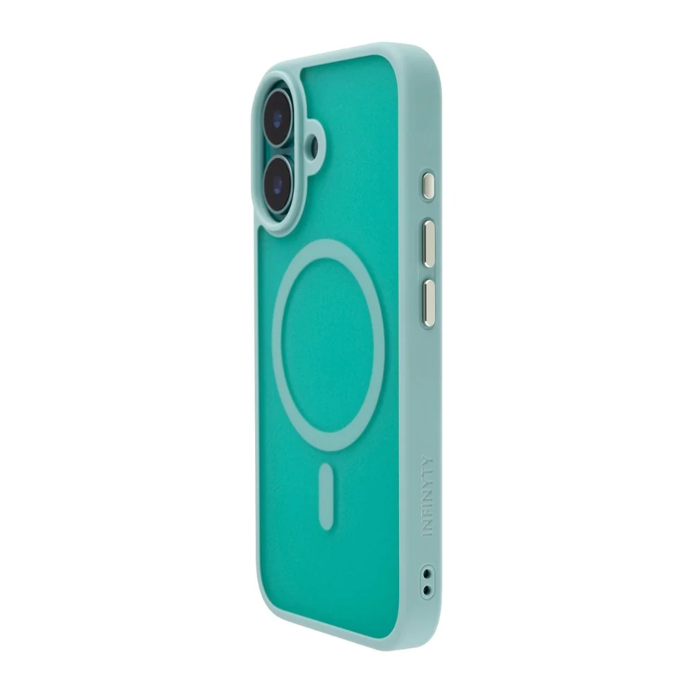Infinyty Gleam Hybrid Matte Soft Touch MagSafe Case iPhone 16, Teal - Image 2