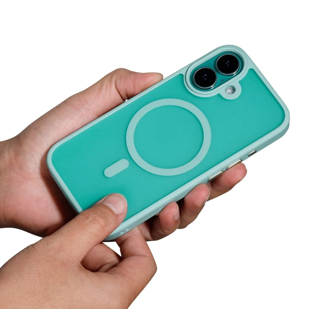Infinyty Gleam Hybrid Matte Soft Touch MagSafe Case iPhone 16, Teal - Image 4