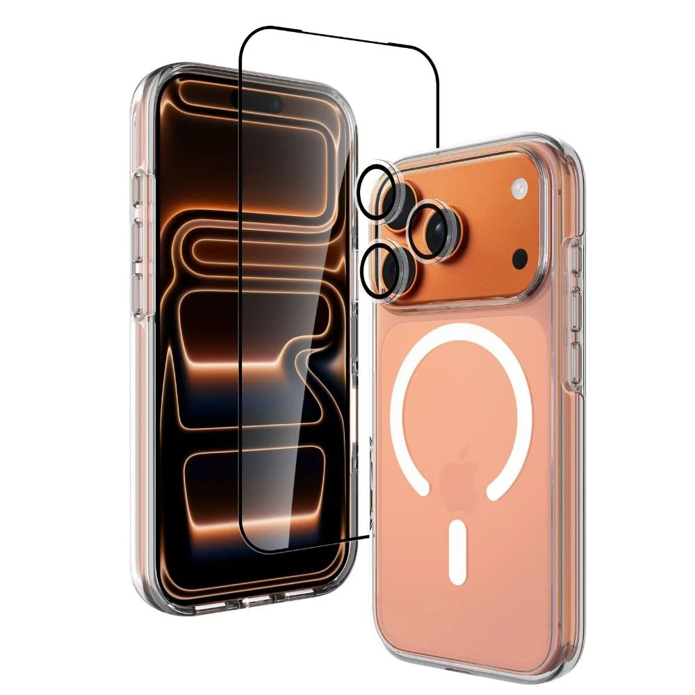 Infinyty Clear Case and Screen Protector 2-in-1 Bundle for iPhone 17 Pro Max