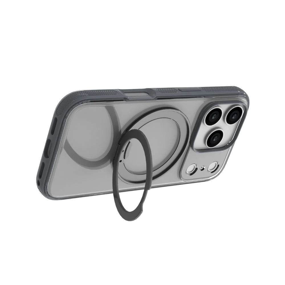 Infinyty Pristine Rotatable Ring Stand Case for iPhone 17 Pro, Grey - Image 2