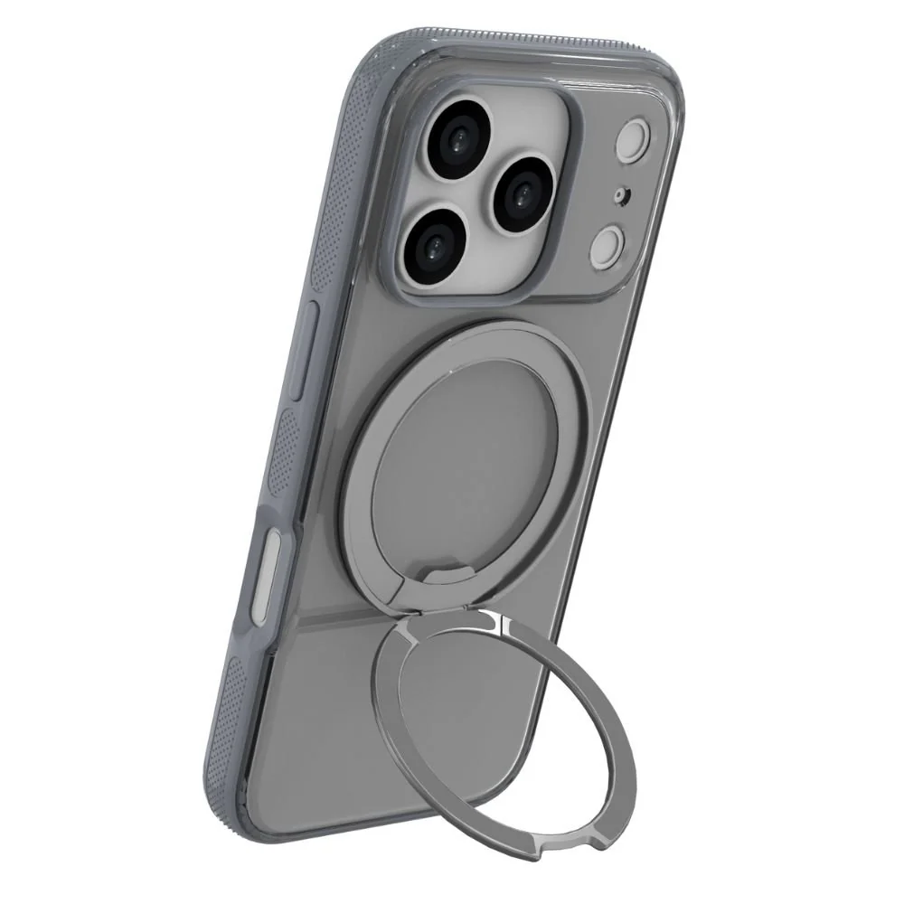 Infinyty Pristine Rotatable Ring Stand Case for iPhone 17 Pro, Grey - Image 3