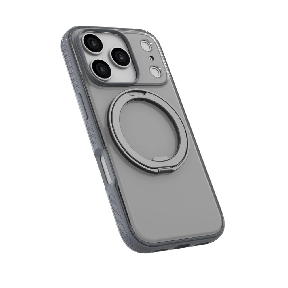 Infinyty Pristine Rotatable Ring Stand Case for iPhone 17 Pro, Grey - Image 4