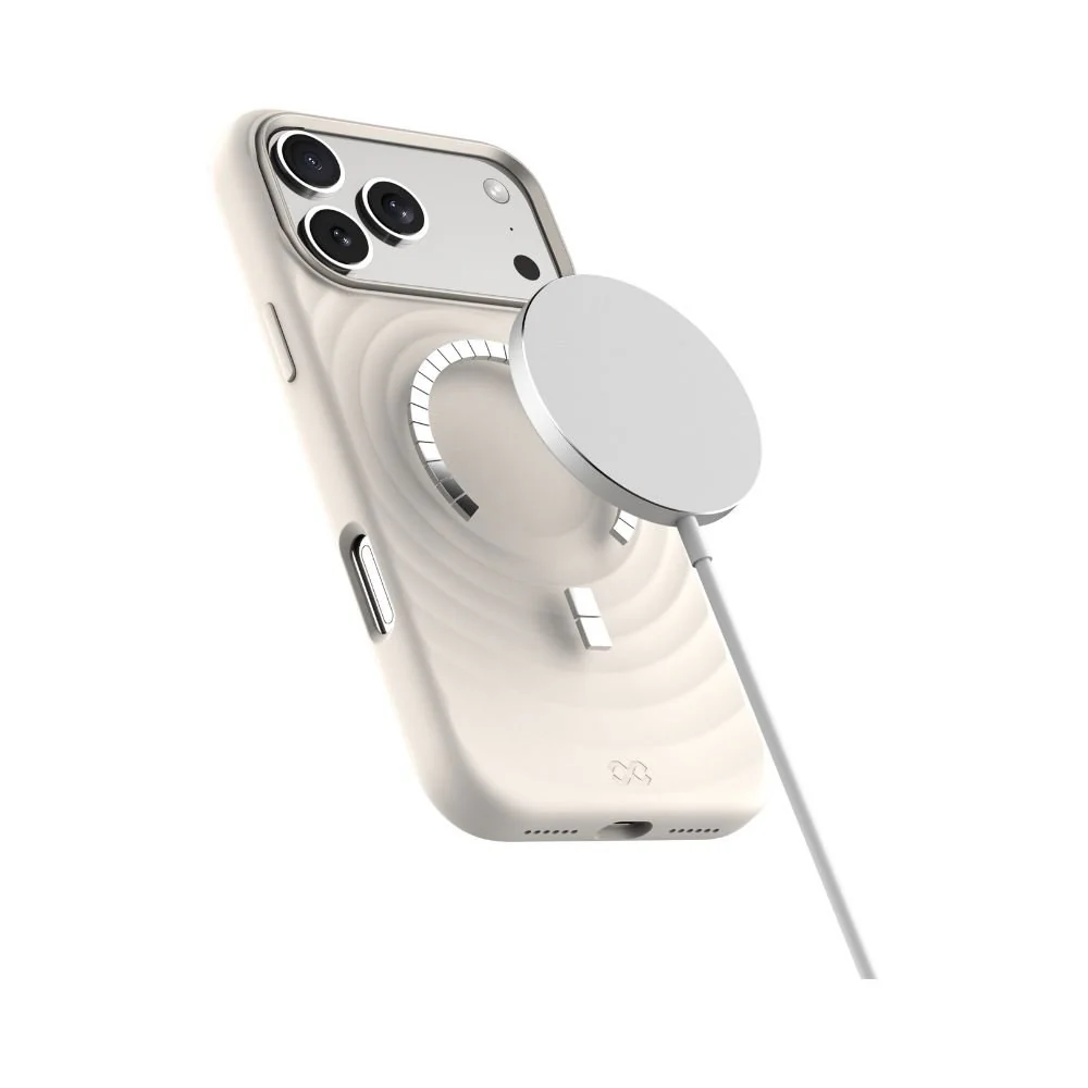 Infinyty QUIVERX Ripple Case with Metallic Camera Frame for iPhone 17 Pro, Beige - Image 2