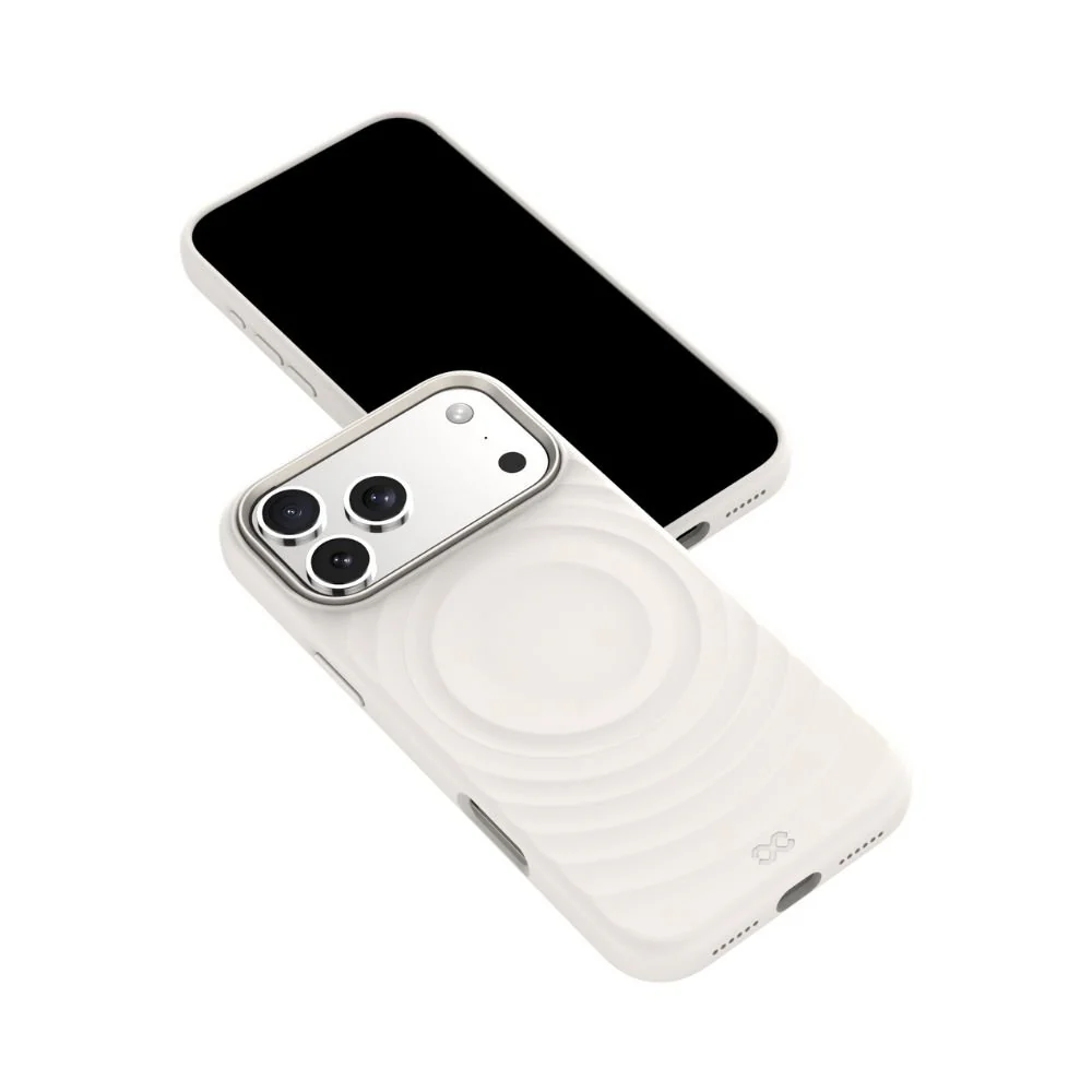 Infinyty QUIVERX Ripple Case with Metallic Camera Frame for iPhone 17 Pro, Beige - Image 3