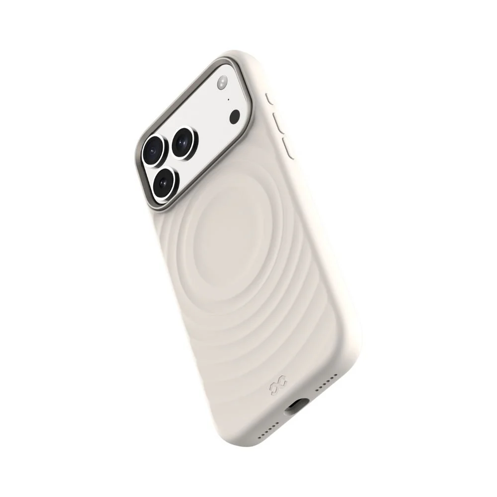 Infinyty QUIVERX Ripple Case with Metallic Camera Frame for iPhone 17 Pro, Beige - Image 4