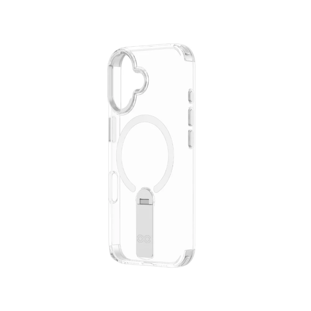 Infinyty Stanzo Transparent Case with Silver Metal Camera Ring & Stand for iPhone 16 - Image 4