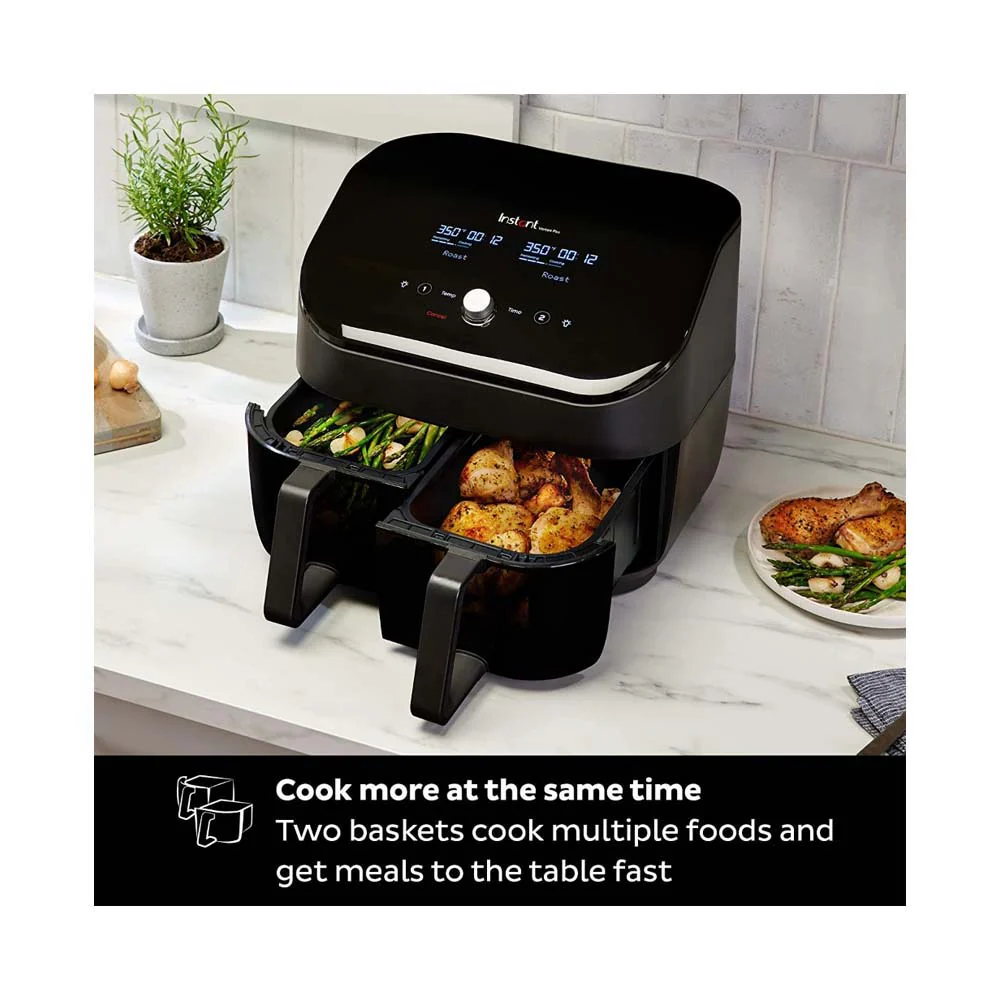 Instant Vortex Plus Dual Air Fryer 7.6L, Large Double Air Frying Drawers 8-in-1 Smart Programmes Air Fry, Bake, Roast, Grill, Dehydrate, Reheat - SyncCook & SyncFinish - Image 4
