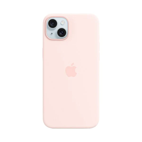 Apple iPhone 15 Plus Silicone Protective Case Cover With MagSafe Light Pink