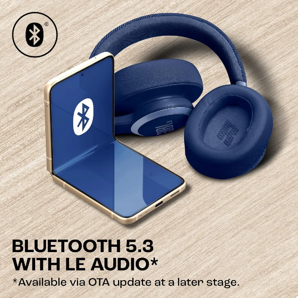 JBL Live 770 Wireless Noise Cancelling On-Ear Headphone Blue - Image 6