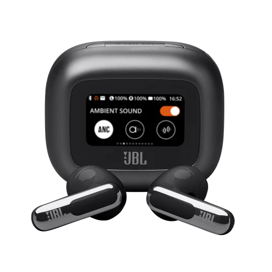 JBL LIVE FLEX 3 True Wireless, Noise Cancelling, Open Stick Earbuds, Smart Charging Case, Black