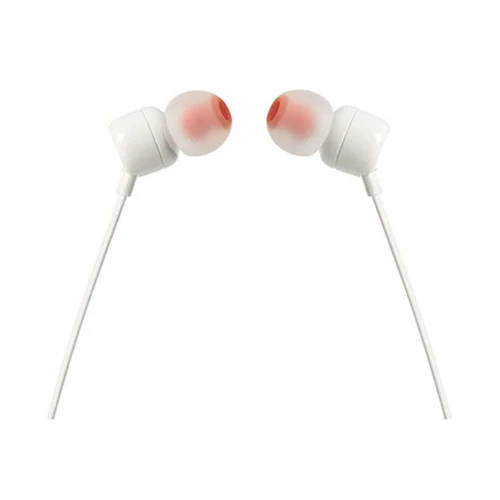 JBL T110 Wired In-Ear Earphones White - Image 2